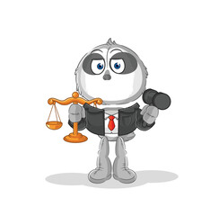 sloth lawyer cartoon. cartoon mascot vector