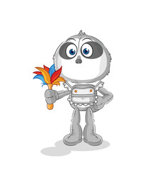 sloth maid mascot. cartoon vector