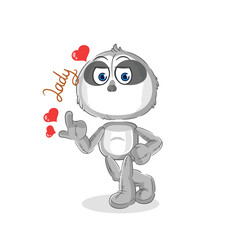 sloth flirting illustration. character vector