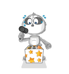 sloth play whack a mole mascot. cartoon vector