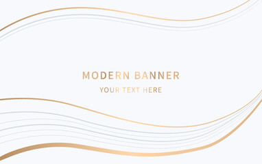 Luxury background with golden lines in wave shape.