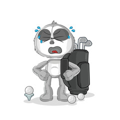 sloth with golf equipment. cartoon mascot vector