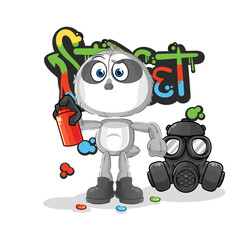 sloth graffiti artist vector. cartoon character