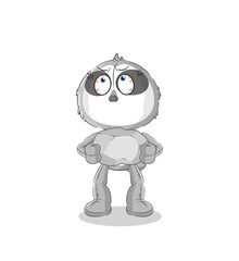 sloth lifting rock cartoon character vector