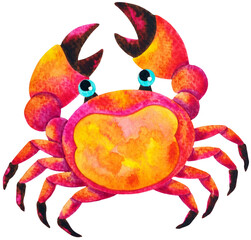 crab cancer zodiac astrology horoscope symbol sign logo icon design in water element color art background watercolor painting cartoon drawing illustration fortune