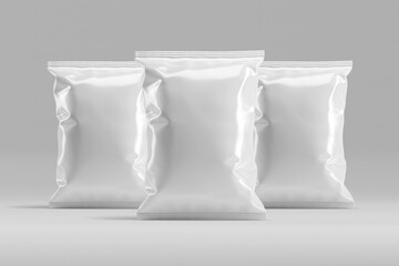 Blank Doypack or Plastic Packaging 3D Render for Mockup