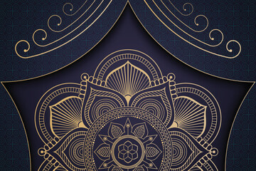 Luxury decorative mandala background with gorgeous arabesque pattern style background for print, wedding card, brochure, flyer, banner.