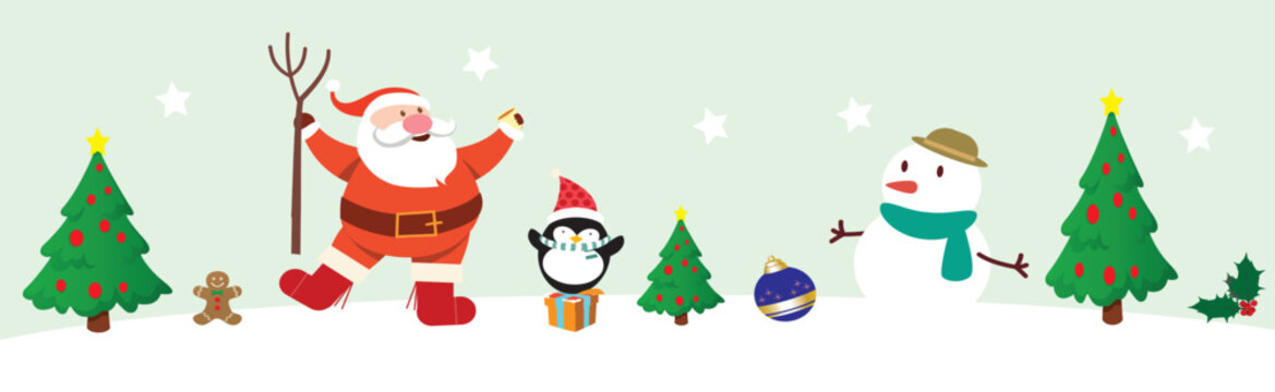 Simple clip art template of Christmas characters