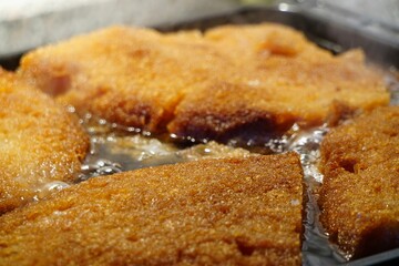 Closeup of Turkish dessert  crumpets in thick syrup