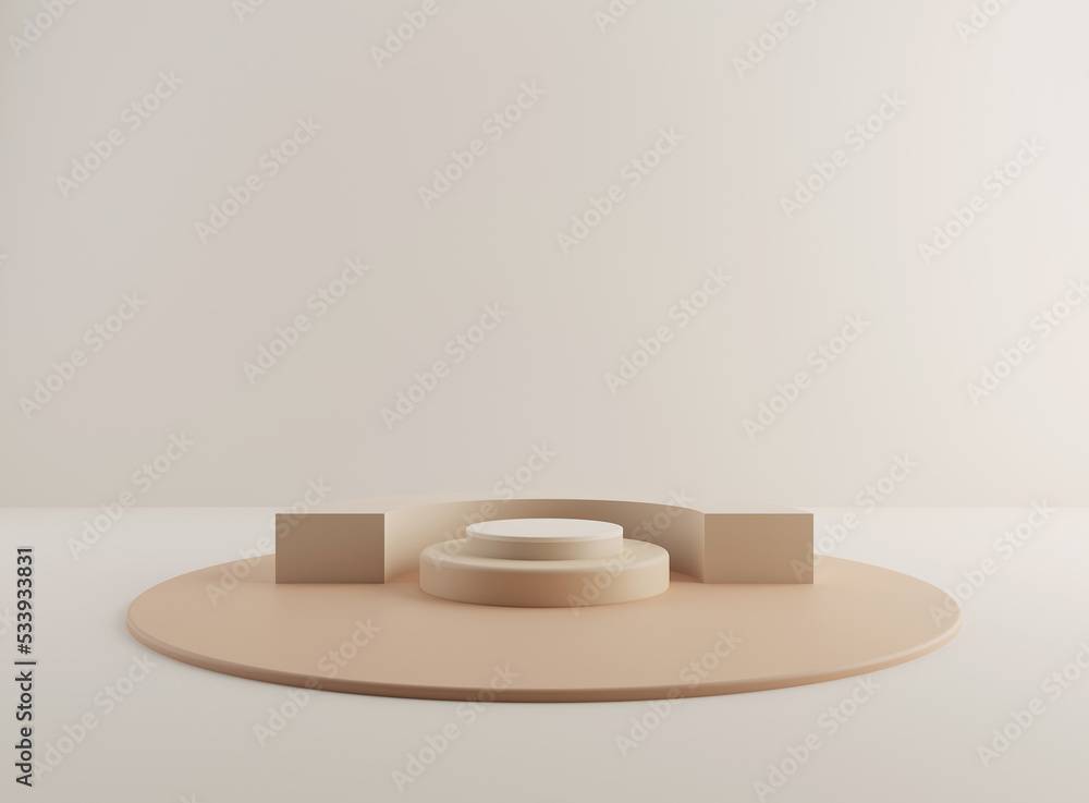 Poster empty cylinder podium on minimal background. abstract minimal scene with geometrical forms. design f
