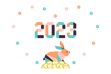 New Year Rabbit Symbol 2023 Chinese Zodiac Origami