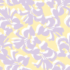 Naklejka premium Floral Brush strokes Seamless Pattern Design