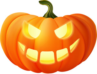 3D realistic halloween pumpkin lantern