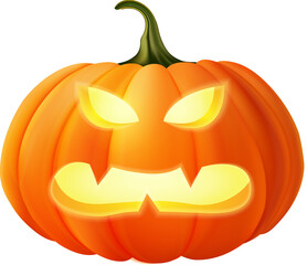 3D realistic halloween pumpkin lantern