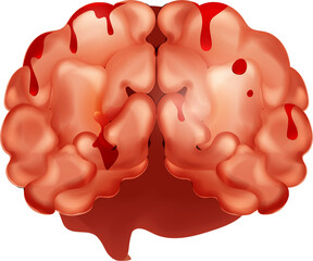 Bloody human body organ brain