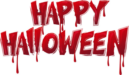 Happy Halloween bloody text title typographic design