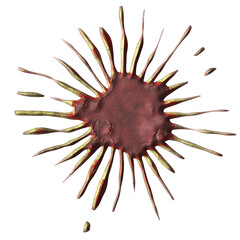 Frozen drops of hot metal. Photography overlays- clipart png. 3d illustration