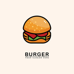 abstract food burger icon logo