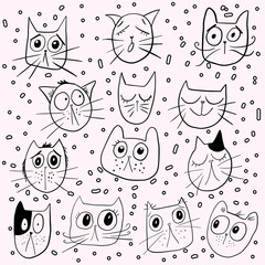 seamless pattern with cats