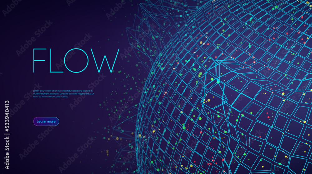 Poster abstract data science concept. explosion sound wave sphere background. abstract vector sound wave ba