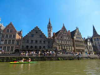Ghent principal canal with kayakers