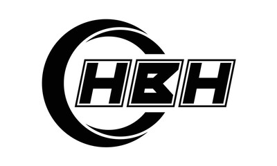 HBH three-letter circle logo design. custom font logo vector template | abstract logo | word mark logo | letter mark logo | business logo | minimalist logo | font logo |
