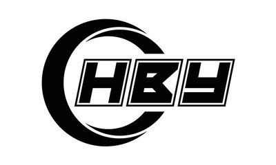 HBY three-letter circle logo design. custom font logo vector template | abstract logo | word mark logo | letter mark logo | business logo | minimalist logo | font logo |