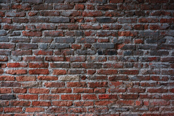 Fototapeta premium Brick wall vintage Background,Old brick wall background,Decorative dark brick wall surface for background