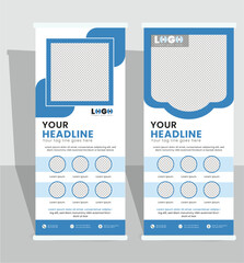 Modern roll-up banner template design