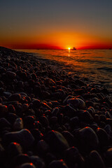 Obraz premium Sunset on the Black Sea in Batumi, Georgia 