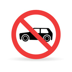 illustration of no car sign can be used as an icon
