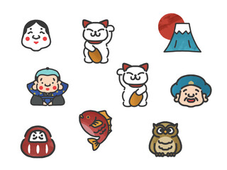 縁起物　イラスト　セット2