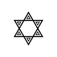 Star of David icon on white background. Hexagram. Six pointed star. Jewish symbol