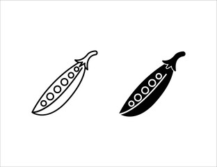 bean icon. outline icon and solid icon