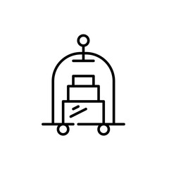 Retro luggage hotel. Luxury porter service. Pixel perfect, editable stroke line icon