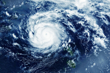 A hurricane from outer space. Elements of this image furnished by NASA