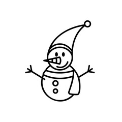 Icono de muñeco de nieve. Feliz navidad. Ilustración vectorial