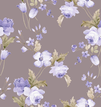 Classic Popular Flower Seamless pattern background.Perfect for wallpaper, fabric design, wrapping paper, surface textures, digital paper. © ZWM