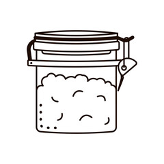 Glass coffee storage container isolated on white.