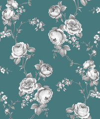 Classic Popular Flower Seamless pattern background.Perfect for wallpaper, fabric design, wrapping paper, surface textures, digital paper.
