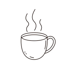 Obraz premium Coffee or tea mug isolated on white. Doodle style.