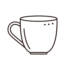 Coffee or tea mug isolated on white. Doodle style.