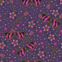 Romance vintage seamless pattern colorful