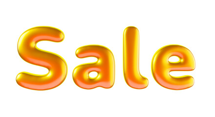 3d sale lettering for gift shopping banner png object. Commercial phrase golden element