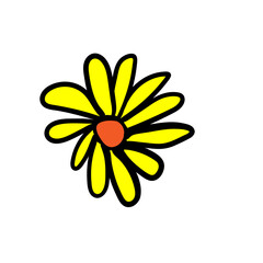 doodle of flat mini flowers