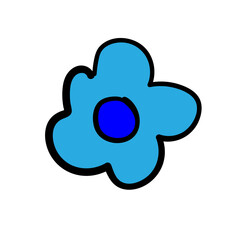 doodle of flat mini flowers