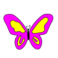 Naklejka premium flying butterfly doodle