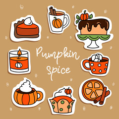 Pumpkin spice latte and muffin fall collection.