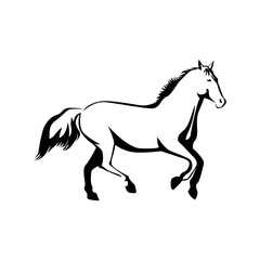 Fototapeta na wymiar horse silhouette. animal vector illustration. wildlife sign and symbol.