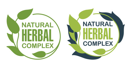 Natural Herbal Complex label for organic products